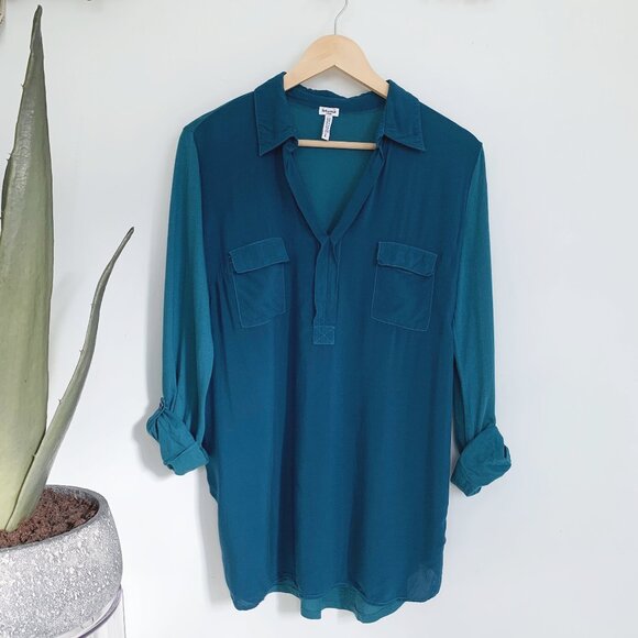 Splendid Always Shirting Pocket shirt turquoise blue Large - Picture 3 of 5